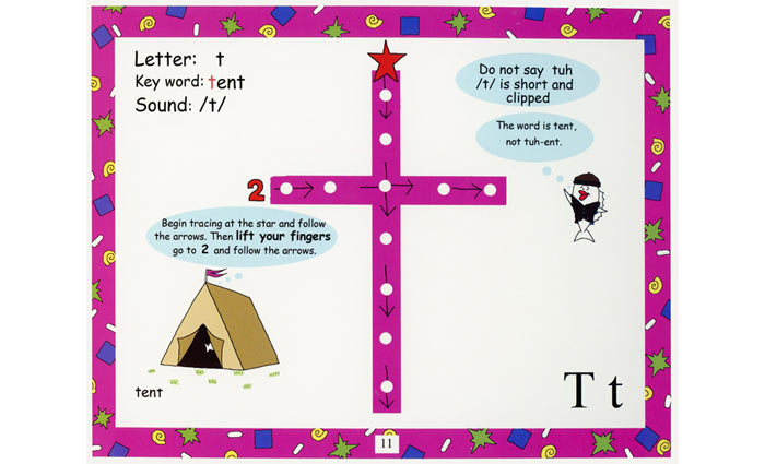 An example of a page from Bumpy Books, helping kids learn to read