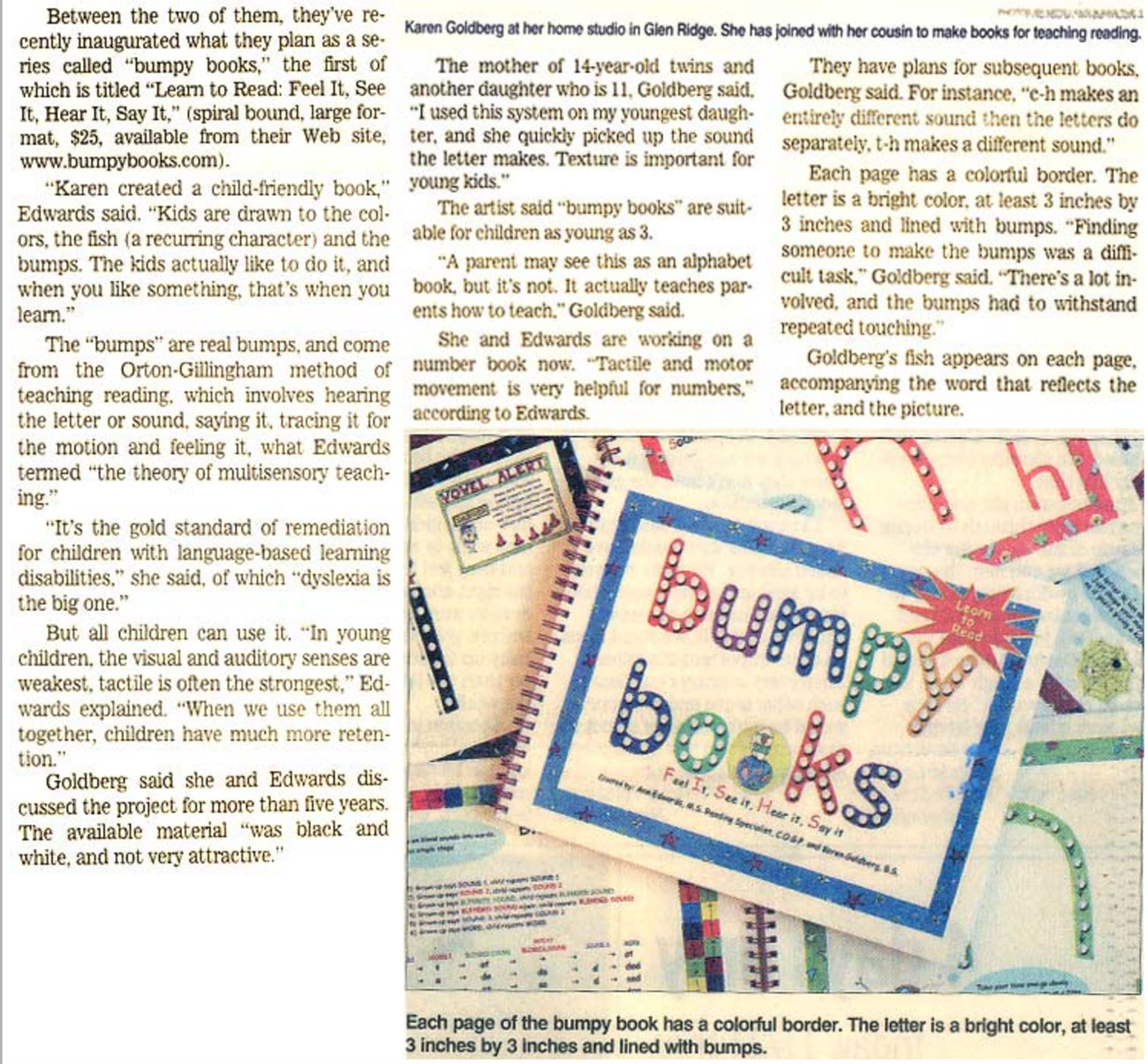 Bumpy Books newspaper coverage and review